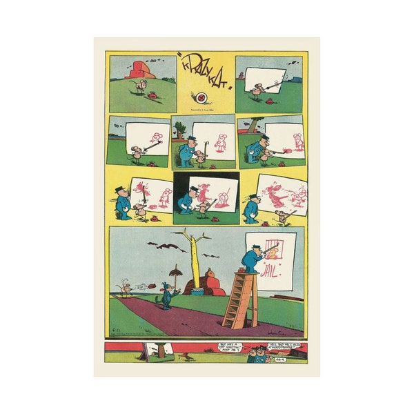 Krazy Kat & Ignatz retro art print | Matte Poster | museum-grade paper | 12x18