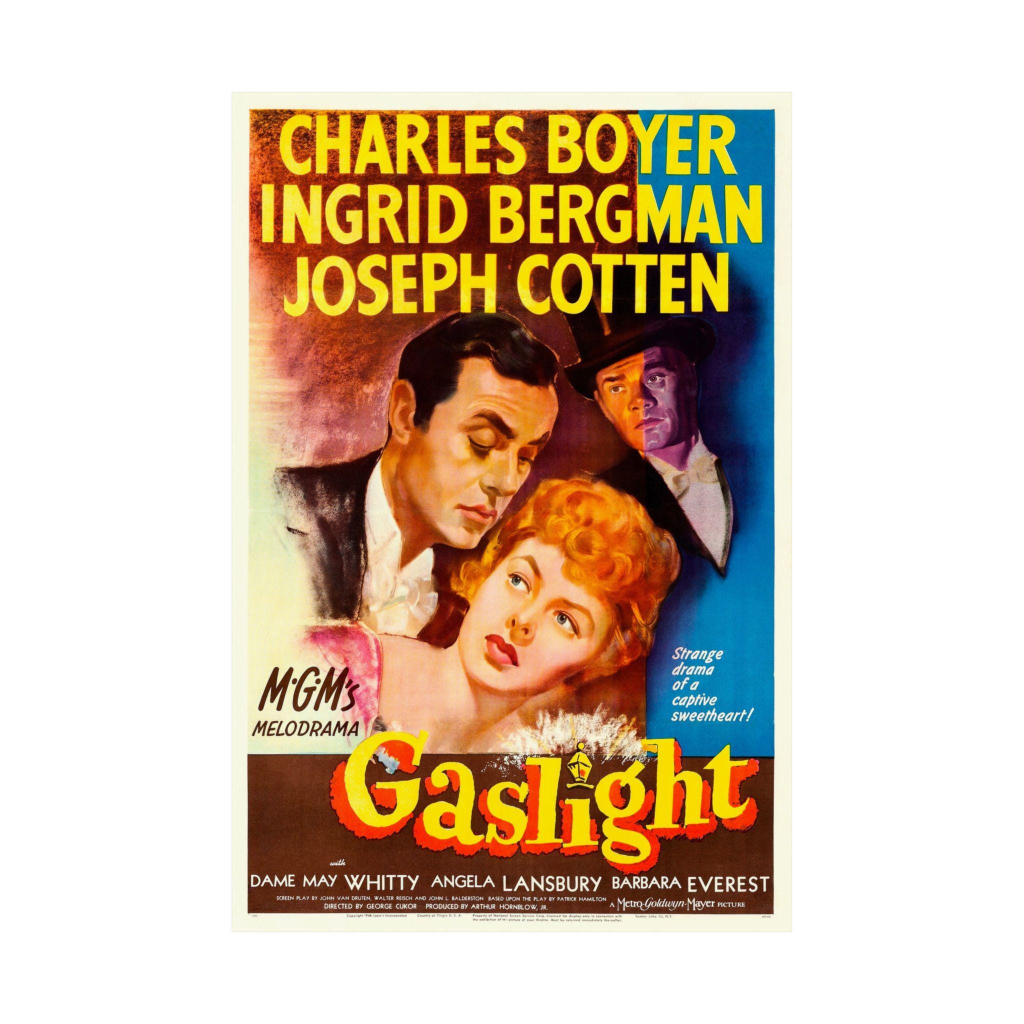 ガス燈 1944年映画ポスター：探偵ノワール・スリラー、イングリッド