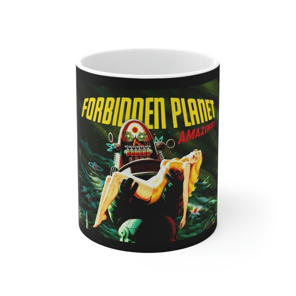 Forbidden Planet | 11oz Ceramic Mug | Robbie the Robot | cult cinema | Leslie Nielson | Anne Francis |  scifi