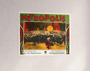 メトロポリス 1927 ロビーカードプリント：ゴシックSF映画ポスター