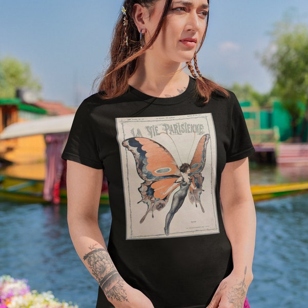 La Vie Parisienne, 12 Mai 1917 Swallowtail Butterfly cover | Unisex Softstyle T-Shirt | art nouveau | Chéri Hérouard cover art