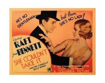 Ze hield het niet uit 1935-poster | George Raft, Joan Bennett retroprint