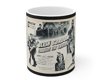 Flash Gordon Conquers the Universe | Ceramic Mug 11oz | scifi classic serial | Buster Crabbe | Carol Hughes
