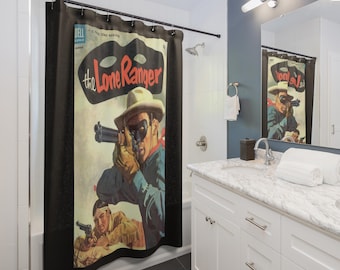 Lone Ranger 66 1953 | Custom Shower Curtain | Tonto | Texas Ranger | western | cowboy | classic vintage retro comic book cover