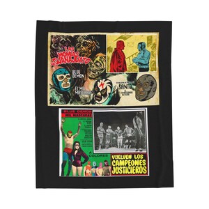 Lucha Libre Velveteen Plush Blanket: 2 Movies, Masked Luchadores, 2 sizes image 6