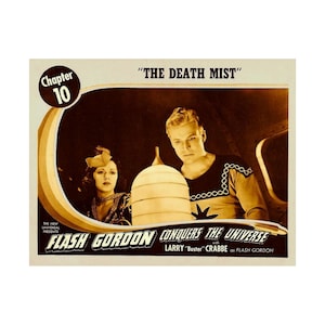 Flash Gordon Retro Sci-Fi Poster: Buster Crabbe, Carol Hughes (18x14 Print)