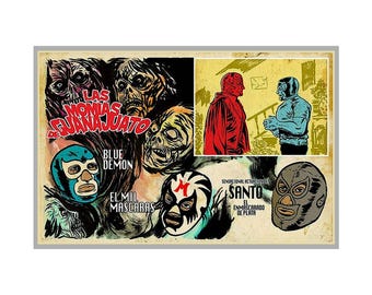 Lucha Libre Retro Poster: Rare Mexican Movie Print (18x12)