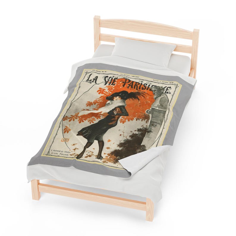 La Vie Parisienne Satyr cover Velveteen Plush Blanket: Art Deco, 2 sizes image 4