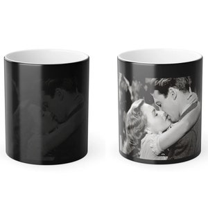 Jimmie Stewart & Donna Reed | Heat Morphing Mug, 11oz | Hollywood kiss | Its a Wonderful Life | Christmas gift | coffee | vintage classic