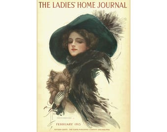Poster Art Déco di Harrison Fisher: copertina del Ladies Home Journal (13x19)