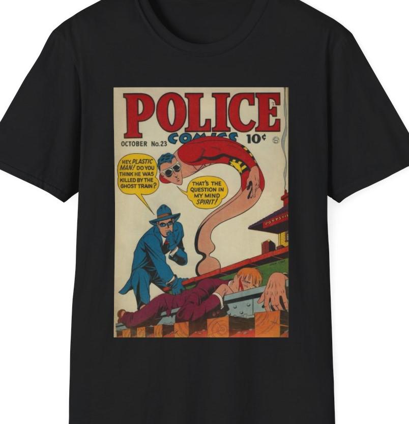 Plastic Man & the Spirit Retro Soft Style T-shirt: Vintage Comic
