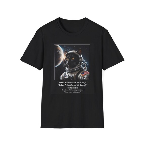 Black Cat Astronaut T-Shirt: Funny Space Pilot Tee, meow! - Etsy 日本
