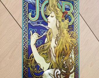 Lámina Art Nouveau de Alphonse Mucha titulada "Job": Póster retro vintage, 20x28