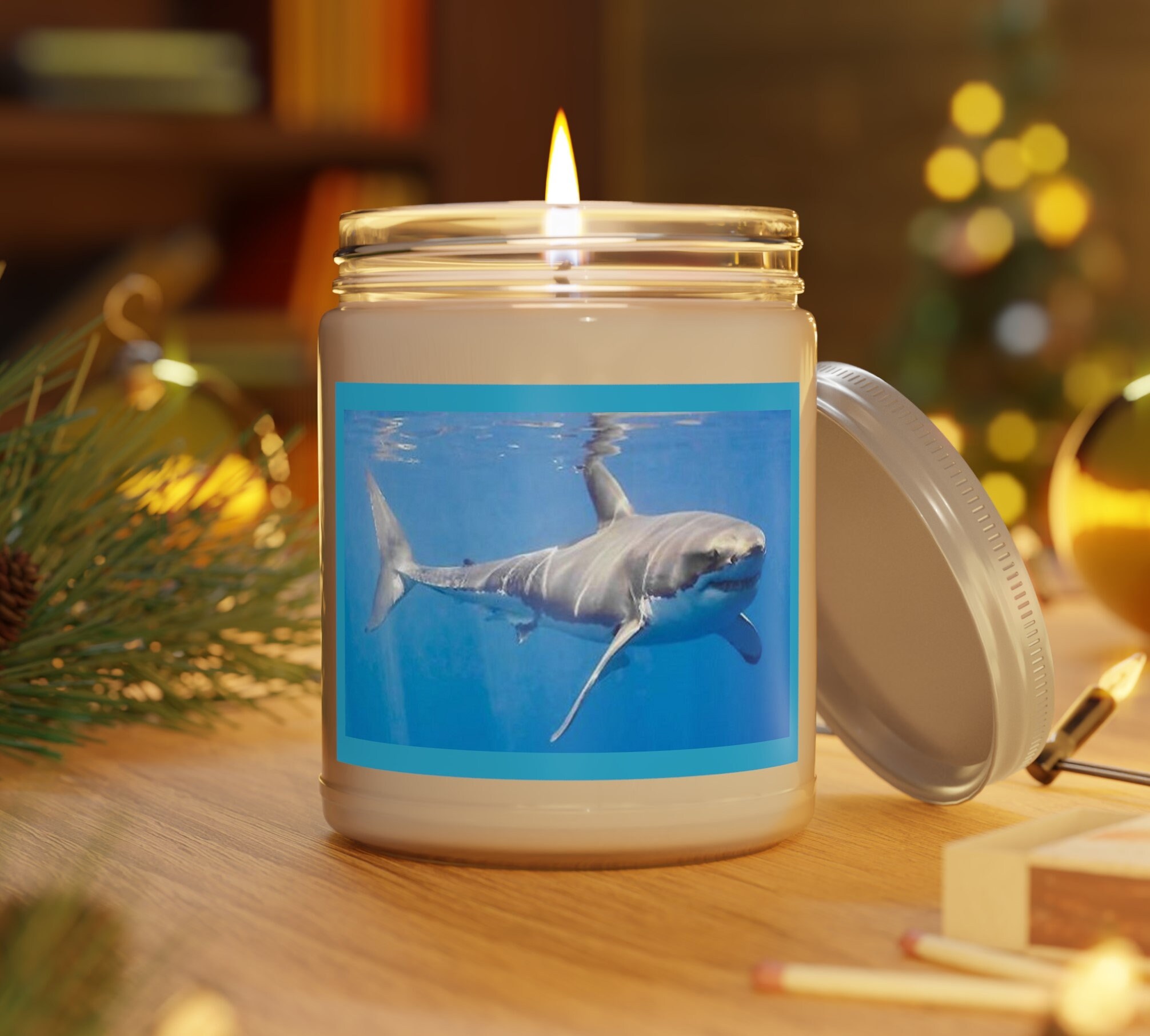 White Shark Candle, Sea Breeze Scented Soy Wax Candle, 9oz - Etsy