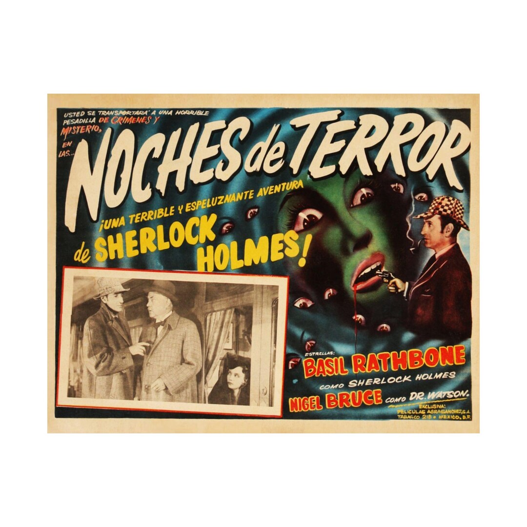 Terror by Night Sherlock Holmes Print: Basil Rathbone Retro Movie