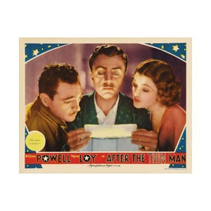 After the Thin Man 1936 Lobby Card b | Premium Matte Poster | William Powell | Myrna Loy | 2nd of 6 in movie series | retro art print 14x11