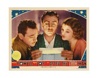 After the Thin Man 1936 Lobby Card: William Powell & Myrna Loy, Retro Art Print (14x11")