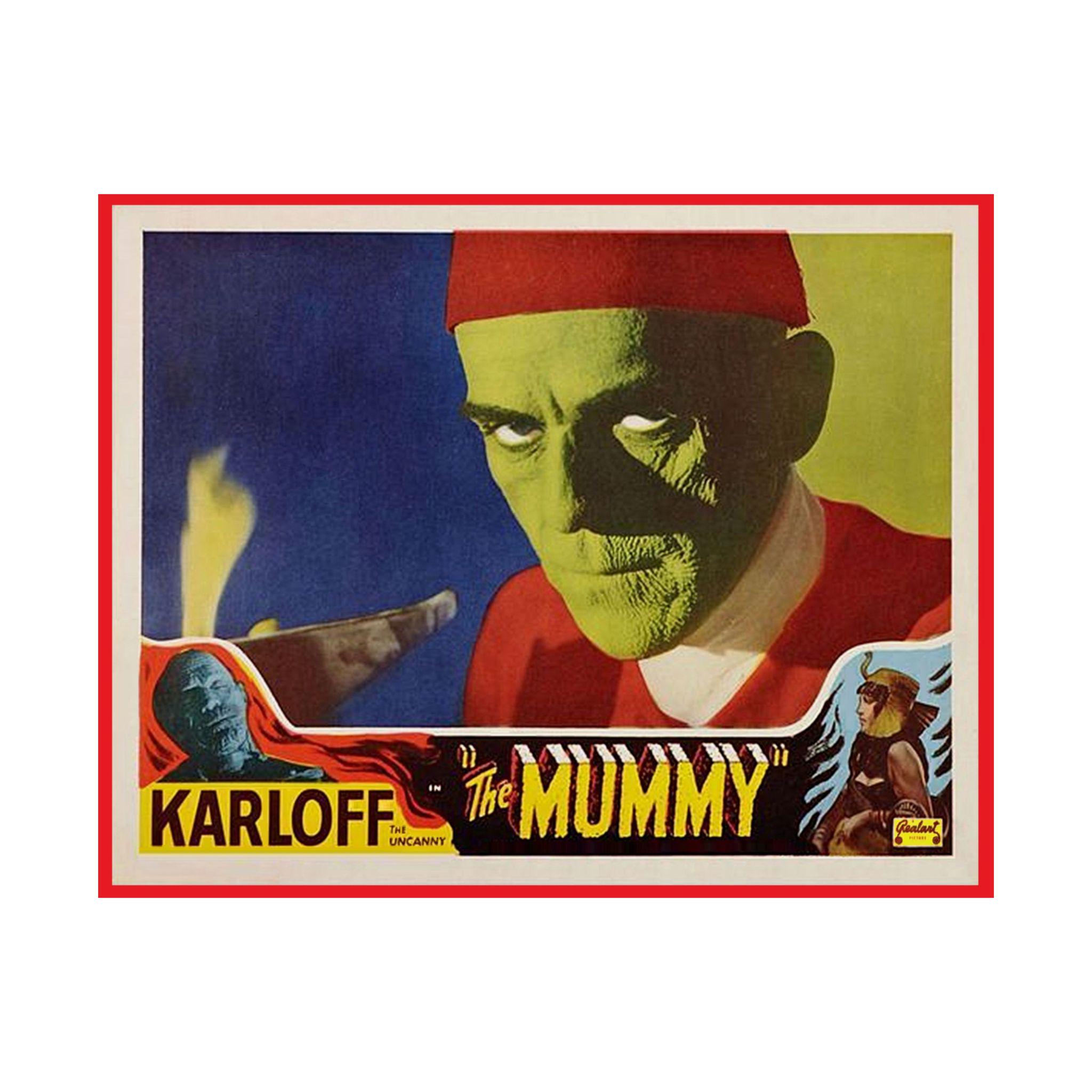 The Mummy (1932) Lobby Card: Retro Matte Poster, red border 14x11