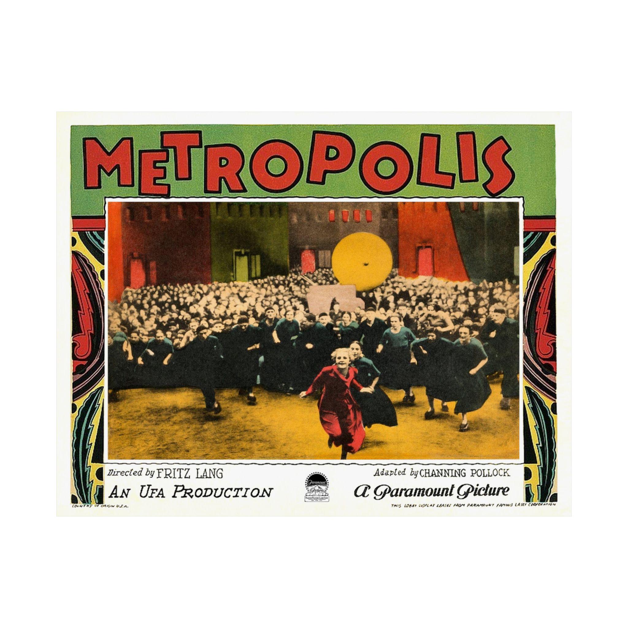 メトロポリス 1927 ロビーカードプリント：ゴシックSF映画ポスター