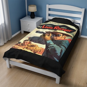 Lone Ranger 66 1953 | Velveteen Plush Blanket | Texas Ranger | western | cowboy | cozy throw | classic comic book cover | 50x60 or 60x80