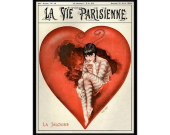 La Vie Parisienne Cover Art Print: 1928 Love Bug, Chéri Hérouard (12x16)