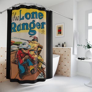 Lone Ranger Duschvorhang: Vintage Comic Cover Kunst
