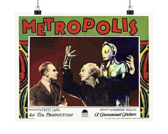 Metropolis 1927 Lobby Card Print: Gothic Sci-fi Art Deco Retro
