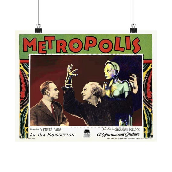 Metropolis 1927 Lobby Card Print: Gothic Sci-fi Art Deco Retro