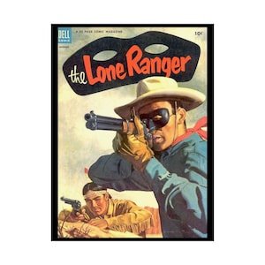 Lone Ranger 66 1953 | Premium Matte Poster | Tonto | Texas Ranger | western | cowboy | birthday gift | classic comic book cover print 12x16