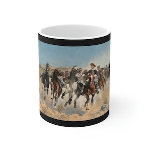 Frederic Remington Dismounted - The Fourth Troopers Moving the Led Horses 1890 | 11oz Ceramic Mug | cowboy | western | pop art | gallery