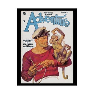 Grafika na okładce magazynu „Adventure Pulp”: Walter Baumhofer, Małpa (14x18)