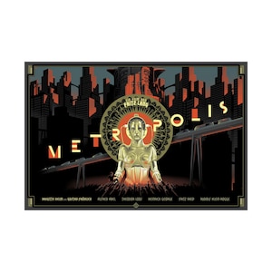Metropolis 1927 retro print | Premium Matte poster | classic scifi movie | art nouveau art deco | gothic cult cinema wall art decor | 18x12