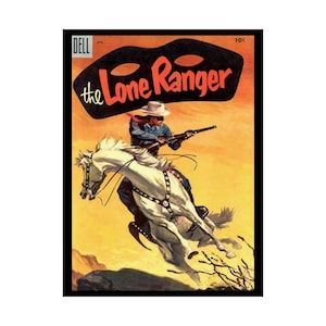 Lone Ranger 84 1955 | Matte Vertical Poster | Silver | Texas | western | cowboy | country | classic comic book cover | retro print 12x16