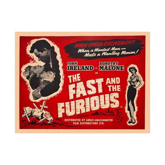 The Fast and the Furious 1954 Poster: Retro UK Art Print (16x12