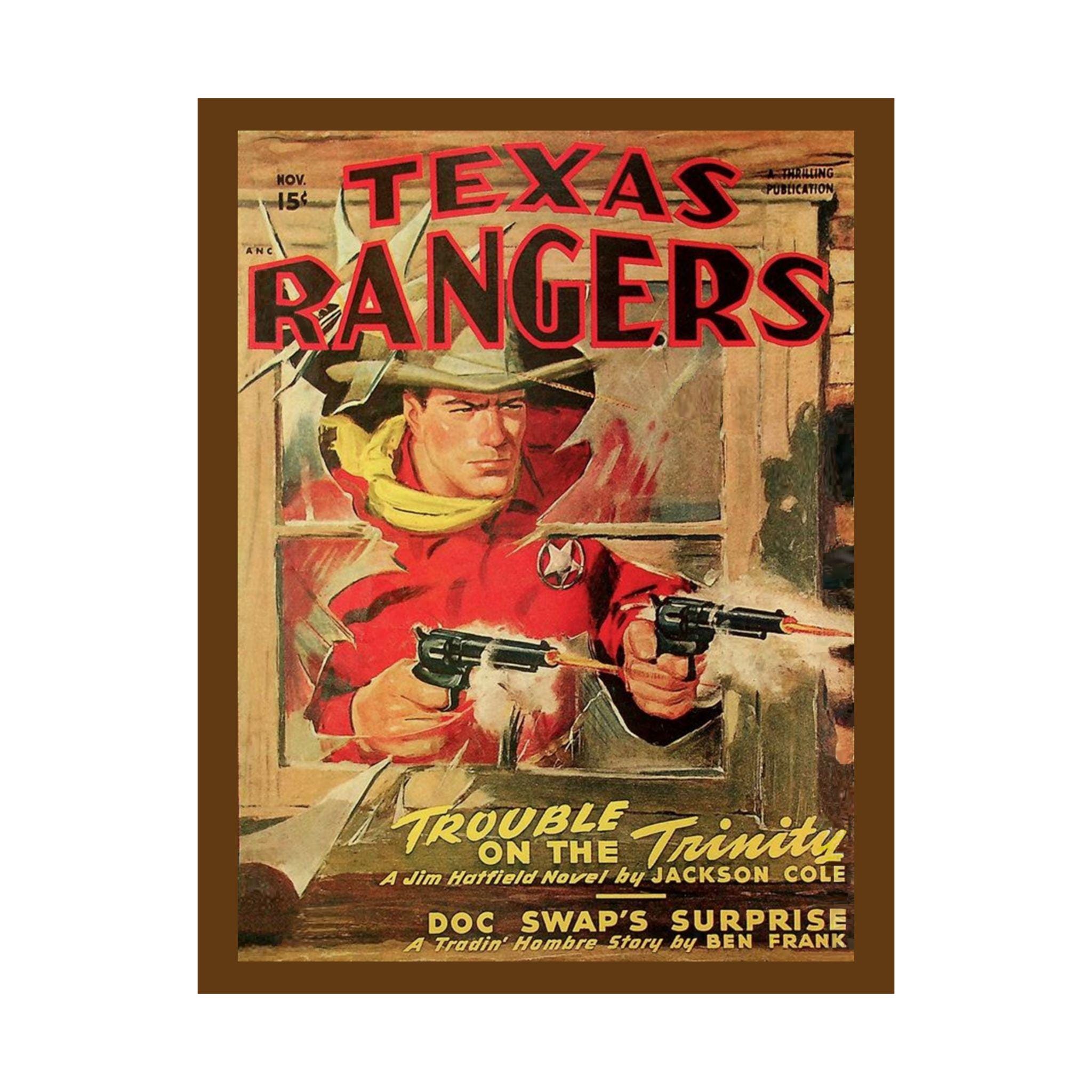 Texas Rangers Nov 1948 | Premium Matte Poster | Pulp Fiction | western | cowboy | Lone Ranger | vintage | retro print cover 14x18