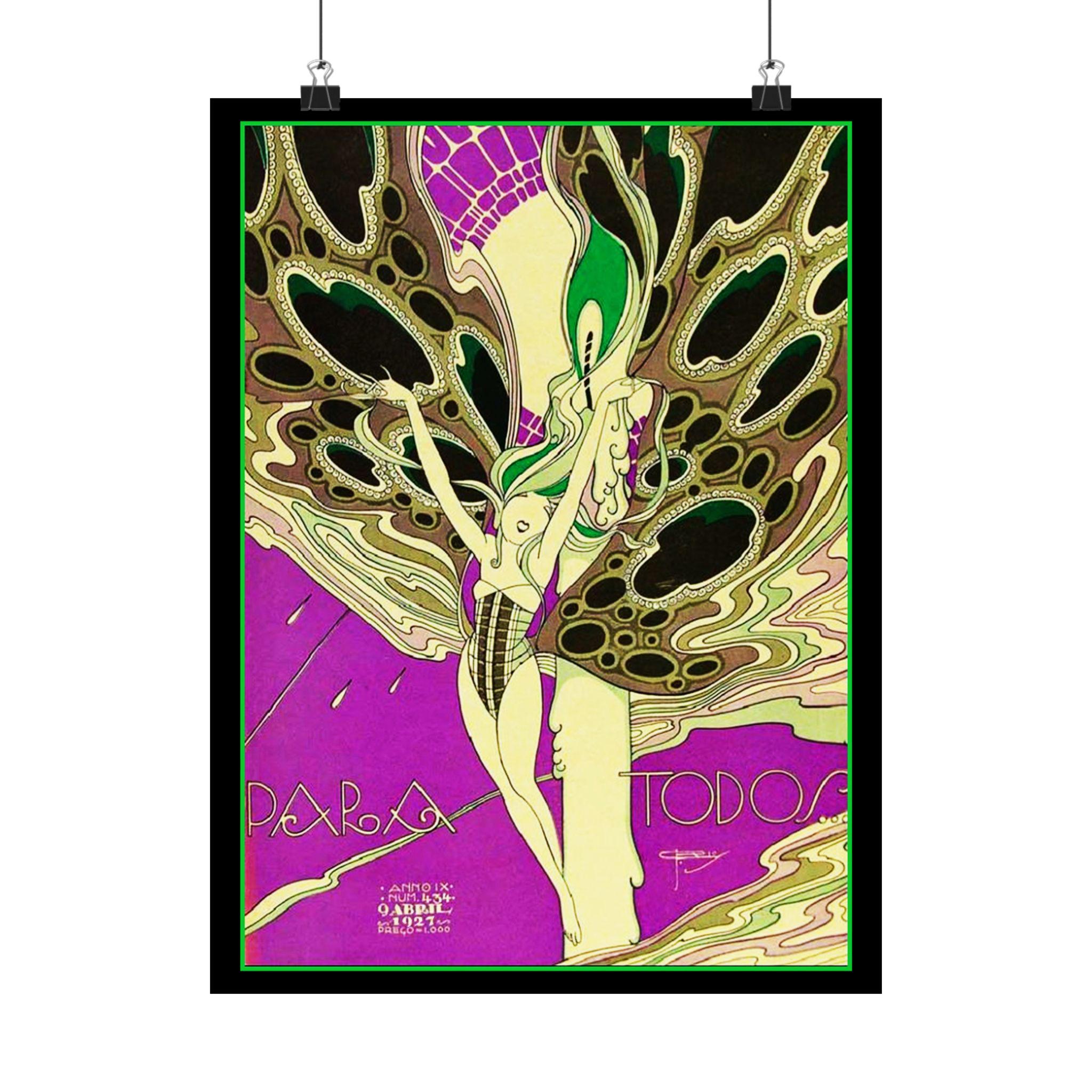 Art Deco Butterfly Pixie Print: 1927 Brazilian J. Carlos Art