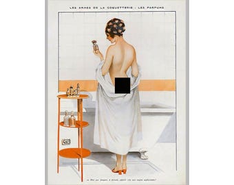 Art Deco Boudoir Poster: La Vie Parisienne, Georges Leonnec (12x16, Matte Finish) MATURE Content