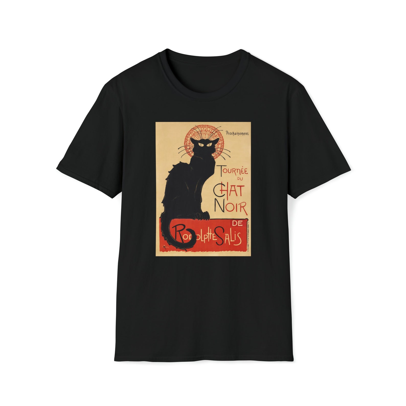 Tournée Du Chat Noir Front, Le Chat Noir Back Unisex Softstyle T-shirt ...