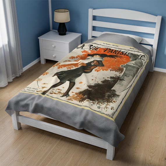 La Vie Parisienne Satyr cover Velveteen Plush Blanket: Art Deco, 2 sizes