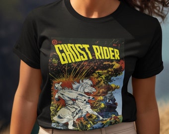 Ghost Rider 3 1951 Frazetta art | Unisex Softstyle T-Shirt | Texas | western | cowboy | classic comic book cover