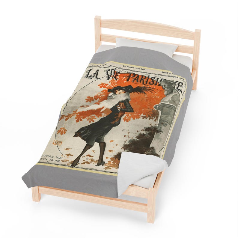 La Vie Parisienne Satyr cover Velveteen Plush Blanket: Art Deco, 2 sizes image 3