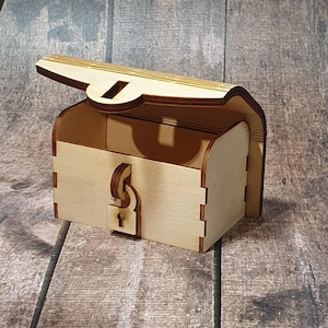 Money gift small treasure chest | Wooden box for small gifts, vouchers and banknotes | Money gift packaging | Wedding gift
