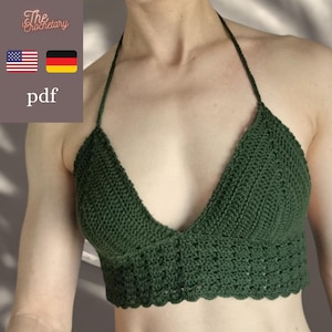 Crochet Pattern Bralette German/English with pictures Alice crochet top crochet bralette crochet crop top crochet bustier neckholder boho