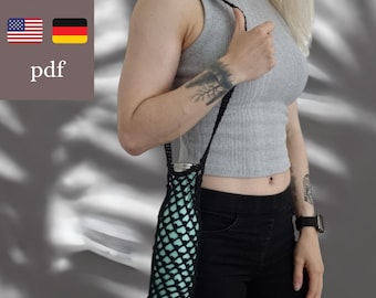 Haakpatroon voor een flessenhouder tas | Gehaakte waterfleshouder | Crossbody flessentas | Duurzame drinkhouder | PDF