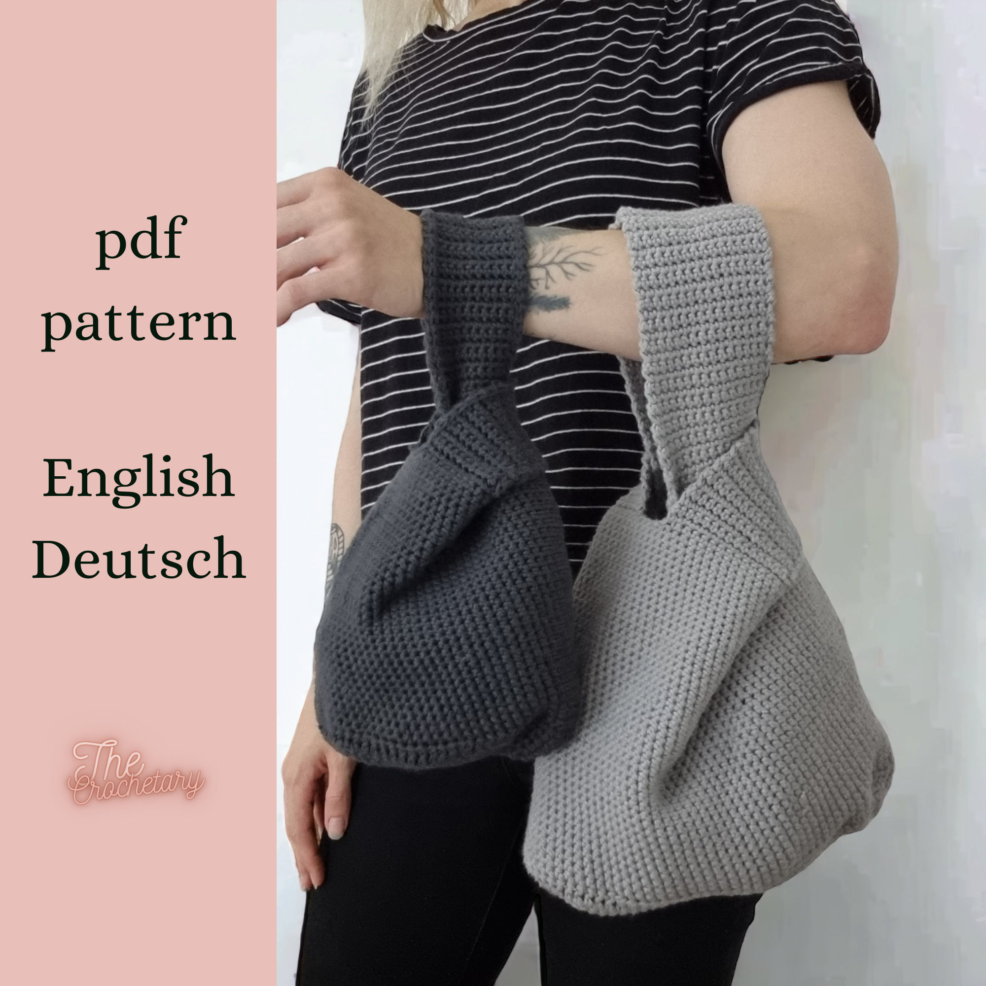 Pattern Project Bag 2 Sizes English german Wrist Bag Japanese Knot