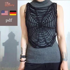 Crochet Pattern Spider Web Top Halloween Spiderweb Crop Top Halloween Costume Crochet Top Creepy Halloween Party Accessory
