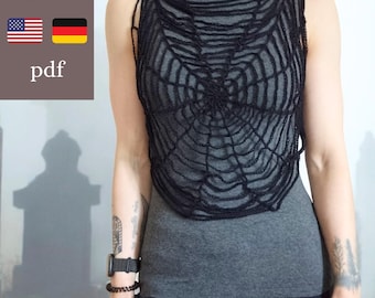 Crochet Pattern Spider Web Top | Airy mesh top for layering | Crochet  festival top | Crochet Halloween costume | PDF crochet pattern