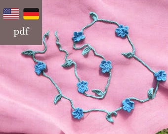 Haakpatroon voor een bloemenkrans | Gehaakte bloemenkrans | DIY-decoratie voor bruiloften, kinderkamers en feestjes | PDF-haakpatroon
