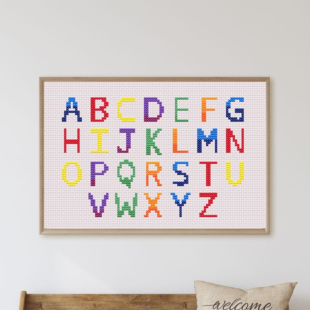 Alphabet Cross Stitch Pdf Pattern, Letters Cross Stitch Pattern, ABC ...