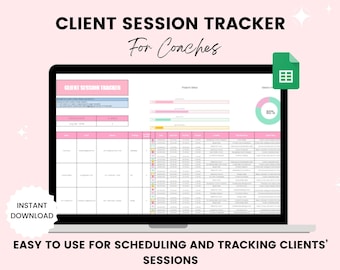 Client Session Tracker Google Spreadsheet for Coaches, Coaching Tracker, Client Management Spreadsheet, CRM, Client List, Coach Spreadsheet